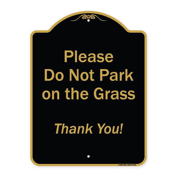 Designer Series-Please Do Not Park On The Grass Thank You!, 24" x 18", BG-1824-9791